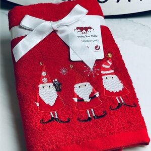 Kitchen Hand Towels Christmas 3 SANTAS Dish Towels Bar Towels 18” X 25” New